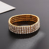 Classic Simple Rhinestone Diamond Shape Elastic Bracelet For Women Electroplated Fashion Jewelry