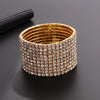 Classic Simple Rhinestone Diamond Shape Elastic Bracelet For Women Electroplated Fashion Jewelry