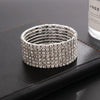 Classic Simple Rhinestone Diamond Shape Elastic Bracelet For Women Electroplated Fashion Jewelry