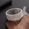 Classic Simple Rhinestone Diamond Shape Elastic Bracelet For Women Electroplated Fashion Jewelry