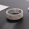 Classic Simple Rhinestone Diamond Shape Elastic Bracelet For Women Electroplated Fashion Jewelry