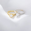 Classic Sixclaw Diamond Ring For Women Geometric S925 Sterling Silver Jewelry With Zircon