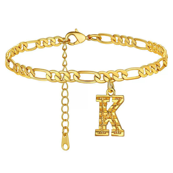 Classic Stainless Steel Letter Anklet Cuban Chain Fashion Summer Anklet For Women And Men