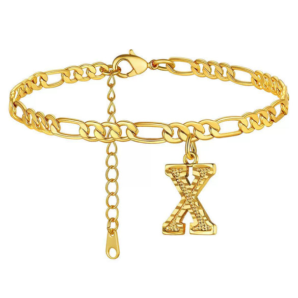 Classic Stainless Steel Letter Anklet Cuban Chain Fashion Summer Anklet For Women And Men