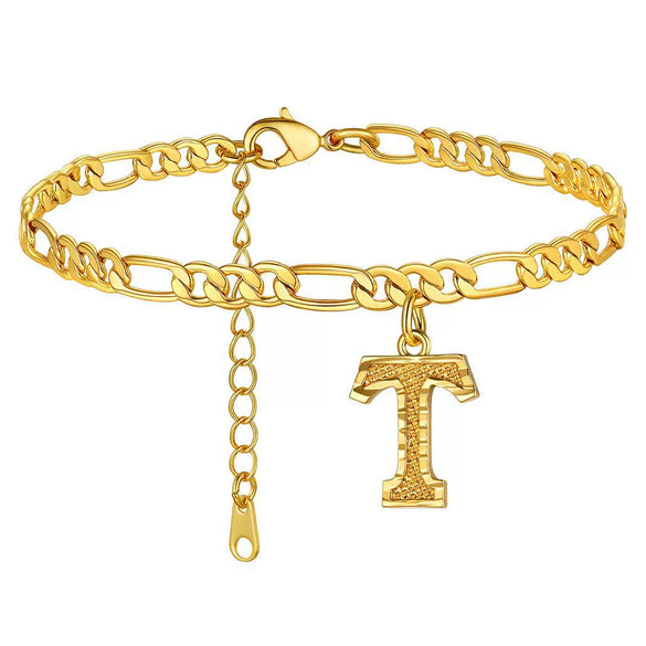 Classic Stainless Steel Letter Anklet Cuban Chain Fashion Summer Anklet For Women And Men