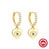 Classic 925 Sterling Silver Earrings With Geometric Pattern And Electroplating For Women