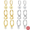 Classic 925 Sterling Silver Earrings With Geometric Pattern And Electroplating For Women