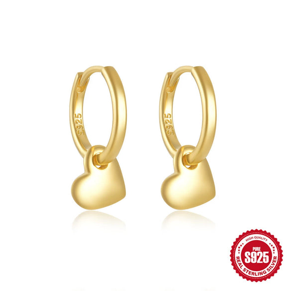 Classic 925 Sterling Silver Earrings With Geometric Pattern And Electroplating For Women