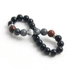 Classic Style Commute Round 304 Stainless Steel Natural Stone Beaded Handmade Men'S Bracelets