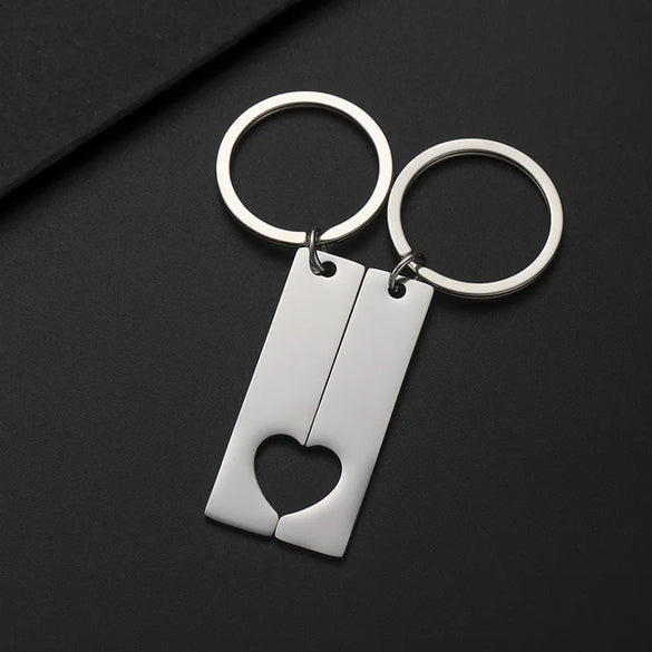 Classic Style Customization Laser Engraving Heart Shape 201 Stainless Steel Plating Unisex Bag Pendant Keychain