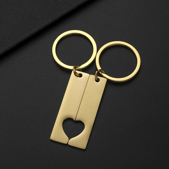Classic Style Customization Laser Engraving Heart Shape 201 Stainless Steel Plating Unisex Bag Pendant Keychain