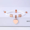 Classic Style Customization Laser Engraving Heart Shape 201 Stainless Steel Rope Cord String String Bracelets Wholesale