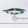 Classic Style Customization Laser Engraving Heart Shape 201 Stainless Steel Rope Cord String String Bracelets Wholesale