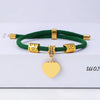 Classic Style Customization Laser Engraving Heart Shape 201 Stainless Steel Rope Cord String String Bracelets Wholesale