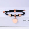 Classic Style Customization Laser Engraving Heart Shape 201 Stainless Steel Rope Cord String String Bracelets Wholesale