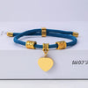 Classic Style Customization Laser Engraving Heart Shape 201 Stainless Steel Rope Cord String String Bracelets Wholesale