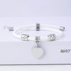 Classic Style Customization Laser Engraving Heart Shape 201 Stainless Steel Rope Cord String String Bracelets Wholesale