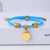 Classic Style Customization Laser Engraving Heart Shape 201 Stainless Steel Rope Cord String String Bracelets Wholesale