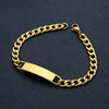 Classic Style Customization Laser Engraving Solid Color 201 Stainless Steel Cuban Link Chain Curb Chain Bracelets In Bulk