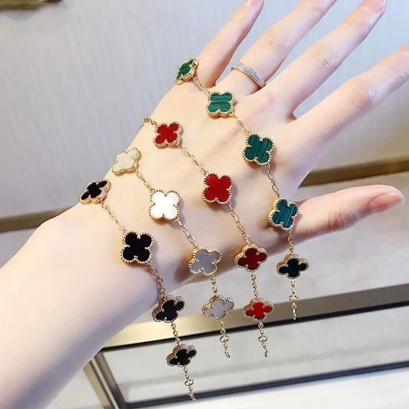 Classic Style Four Leaf Clover Titanium Steel Plating Bracelets