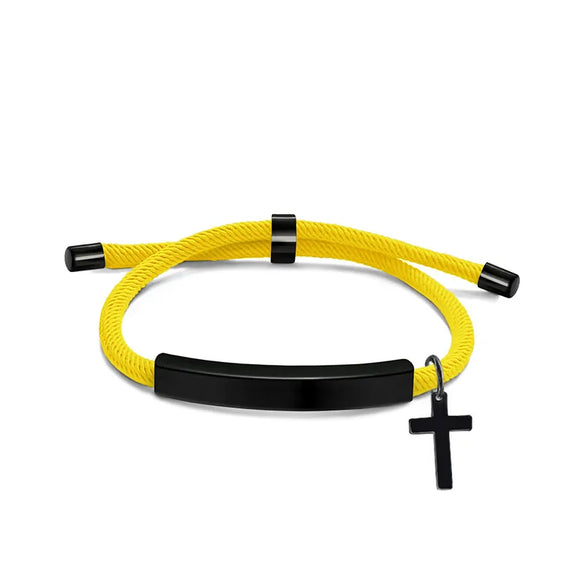 Classic Style Geometric Cross Customization Laser Engraving 201 Stainless Steel Rope Cord String String Bracelets Wholesale