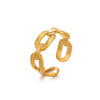 Wholesale Jewelry Classic Style Geometric 304 Stainless Steel 18K Gold Plated Plating Open Ring