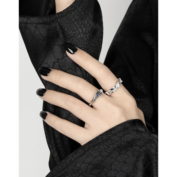 Classic Style Geometric Sterling Silver Plating 18k Gold Plated Open Rings