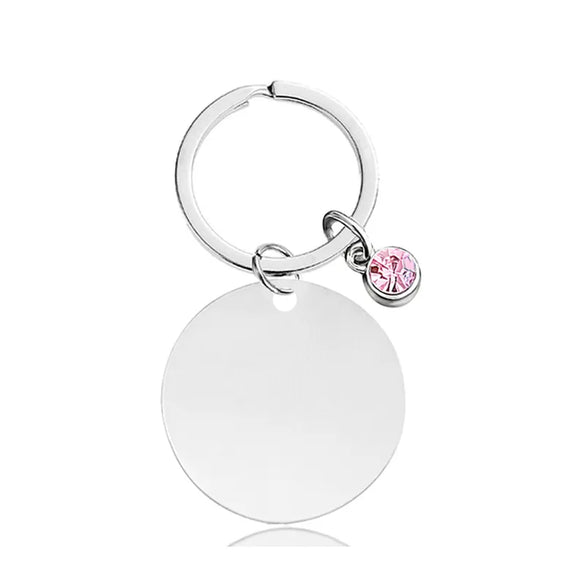 Classic Style Round Customization Laser Engraving Heart Shape 201 Stainless Steel Unisex Bag Pendant Keychain