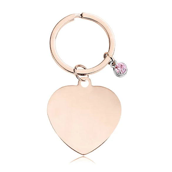 Classic Style Round Customization Laser Engraving Heart Shape 201 Stainless Steel Unisex Bag Pendant Keychain