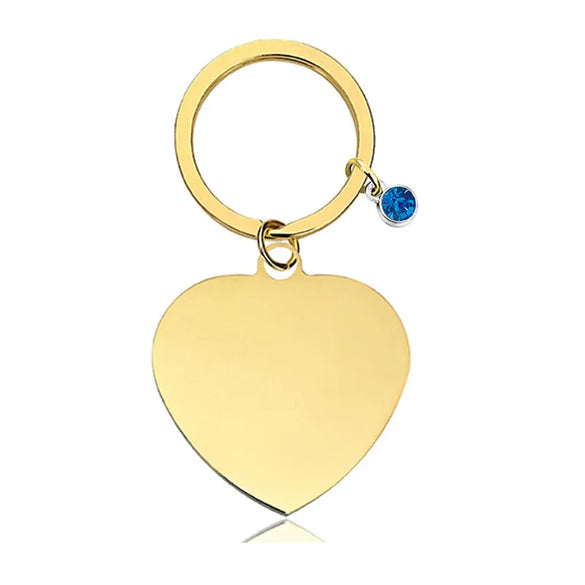 Classic Style Round Customization Laser Engraving Heart Shape 201 Stainless Steel Unisex Bag Pendant Keychain