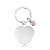 Classic Style Round Customization Laser Engraving Heart Shape 201 Stainless Steel Unisex Bag Pendant Keychain