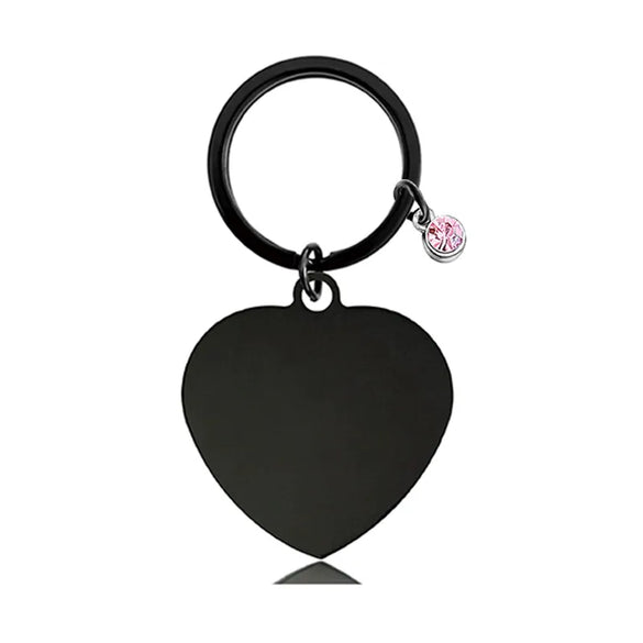 Classic Style Round Customization Laser Engraving Heart Shape 201 Stainless Steel Unisex Bag Pendant Keychain