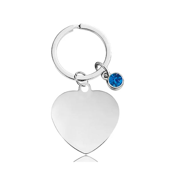 Classic Style Round Customization Laser Engraving Heart Shape 201 Stainless Steel Unisex Bag Pendant Keychain