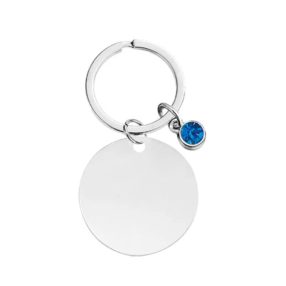 Classic Style Round Customization Laser Engraving Heart Shape 201 Stainless Steel Unisex Bag Pendant Keychain