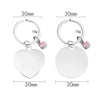 Classic Style Round Customization Laser Engraving Heart Shape 201 Stainless Steel Unisex Bag Pendant Keychain