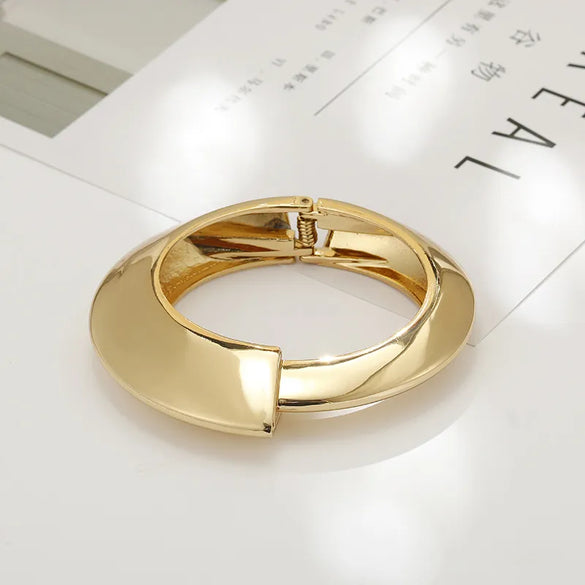Classic Style Solid Color Alloy Plating Gold Plated Women'S Bangle