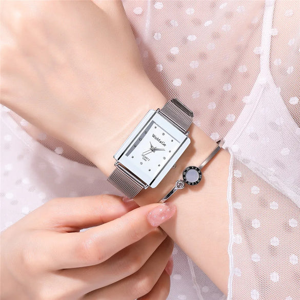 Classic Style Solid Color Buckle Quartz Women'S Watches