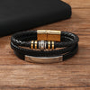 Classic Style Solid Color Pu Leather Men'S Bangle Men Cord & Leather Bracelets