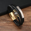 Classic Style Solid Color Pu Leather Men'S Bangle Men Cord & Leather Bracelets