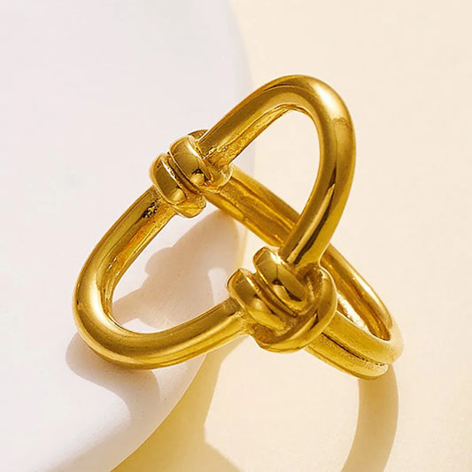 Classic Style Solid Color Stainless Steel Plating Gold Plated Rings