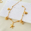 Classic Style Starfish Dolphin Stainless Steel Plating 18k Gold Plated Women's Anklet