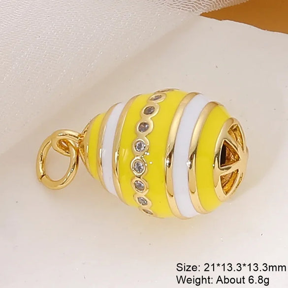 Classic Style Streetwear Geometric Moon Heart Shape 18k Gold Plated Zircon Copper Wholesale Charms