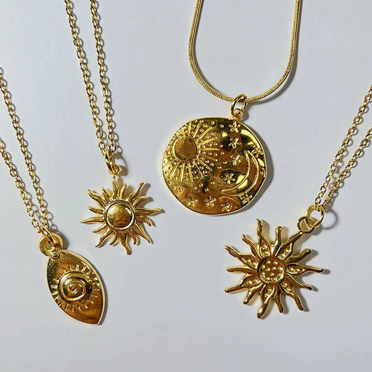 Classic Style Sun Eye Stainless Steel Stainless Steel Plating Pendant Necklace
