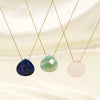 304 Stainless Steel Natural Stone 14K Gold Plated Classic Style Plating Water Droplets Pendant Necklace