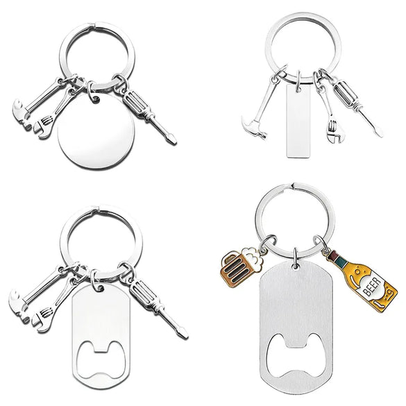 Classic Style Wrench Customization Laser Engraving Screwdriver 201 Stainless Steel Plating Unisex Bag Pendant Keychain