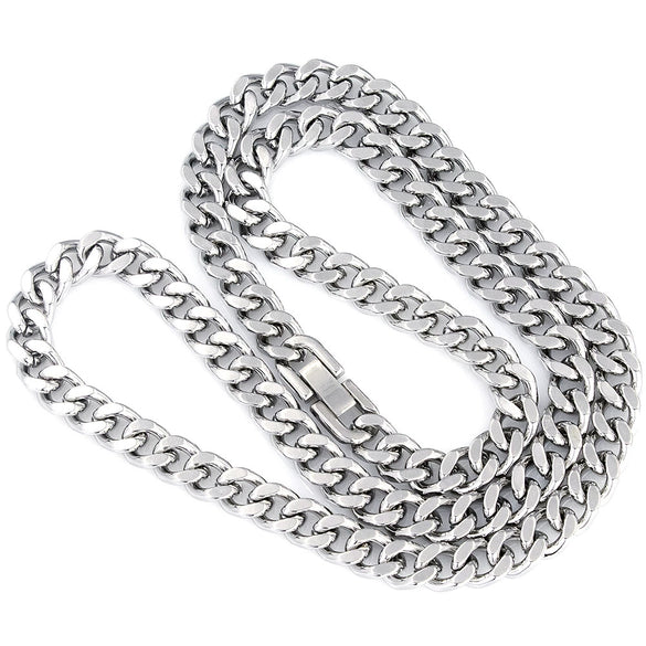 Classic Titanium Steel Thick Wide Flat Snake Bone Chain Necklace And Bracelet With Geometric Baked Paint Finish Unisex Jewelry