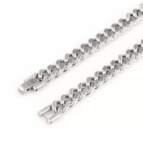 Classic Titanium Steel Thick Wide Flat Snake Bone Chain Necklace And Bracelet With Geometric Baked Paint Finish Unisex Jewelry