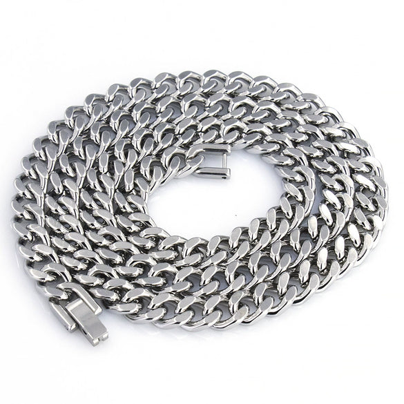 Classic Titanium Steel Thick Wide Flat Snake Bone Chain Necklace And Bracelet With Geometric Baked Paint Finish Unisex Jewelry