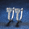 Classic U Shaped 925 Silver Moissanite Women Earrings With Electroplating
