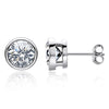 Classic Versatile Moissanite 925 Sterling Silver Earrings With Geometric Pattern And Electroplating For Women